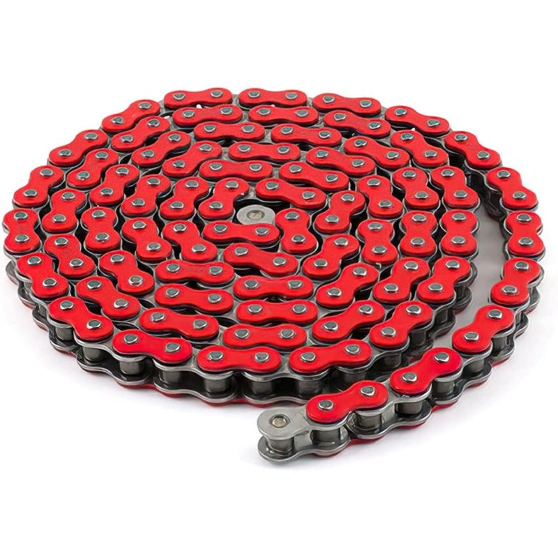DREAM MOTION Motorcycle 420 Chain 108 Links Anti-Rust Coating Drive Chain Powersports Parts for Honda Apollo Yamaha 50cc ~ 150cc SSR ATV Street Bike All-Road Dirt Pit Bike Accessories (Red) - Image 1